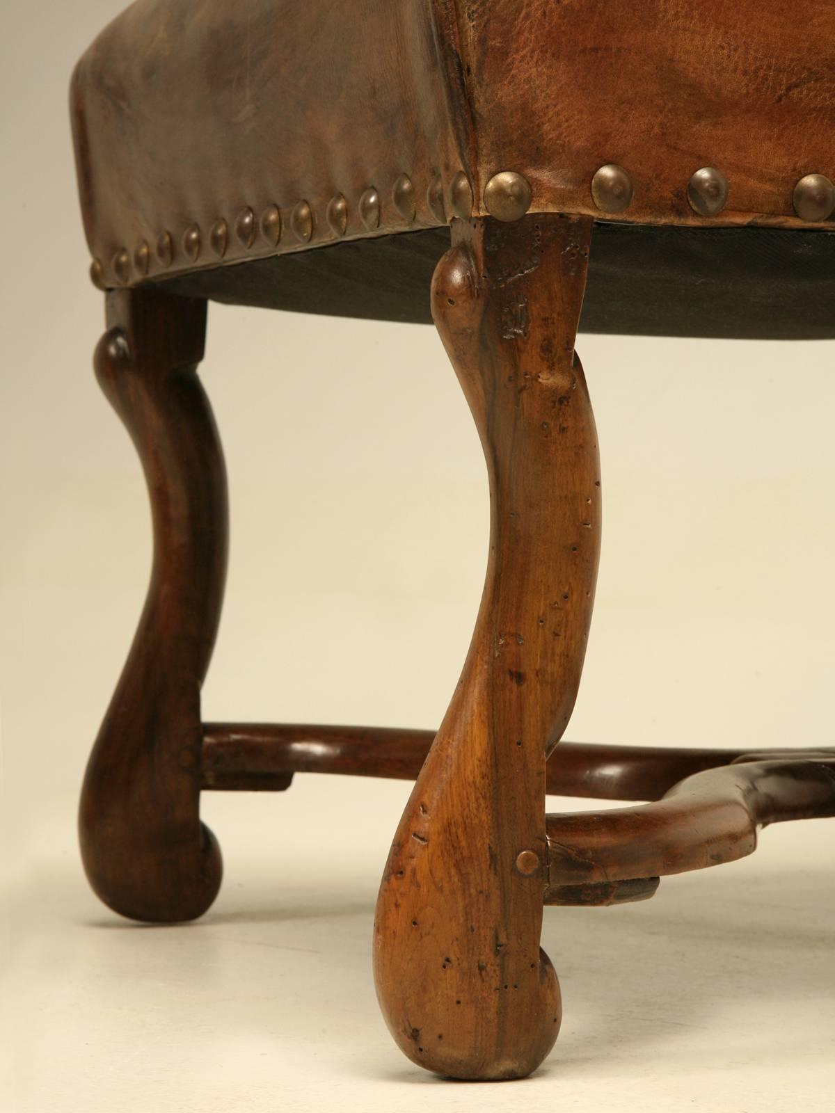 French Leather Dining Chairs, circa 1750 1
