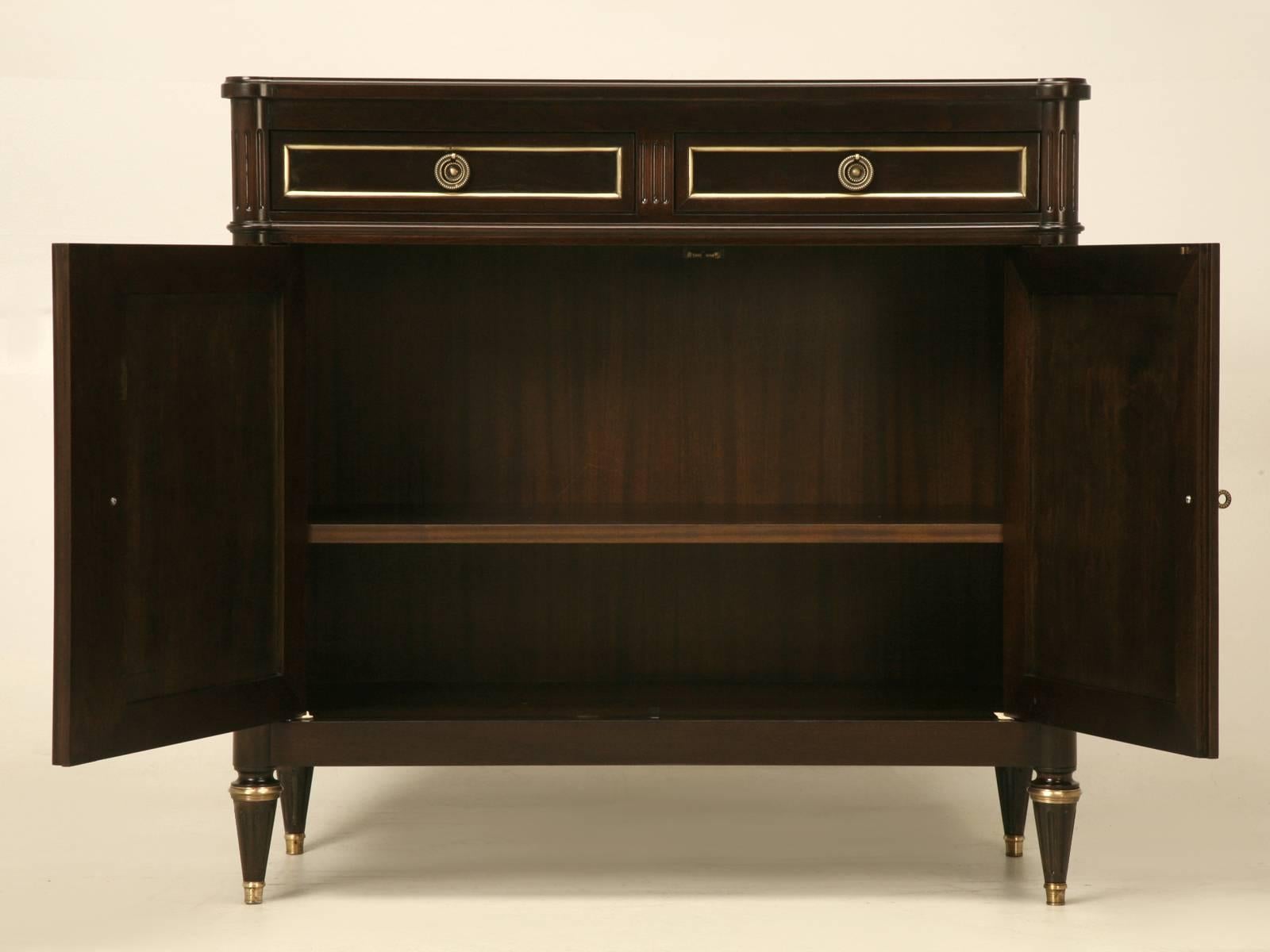 Louis XVI Style Jansen Inspired Buffets in an Ebonized Mahogany Finish For Sale 2