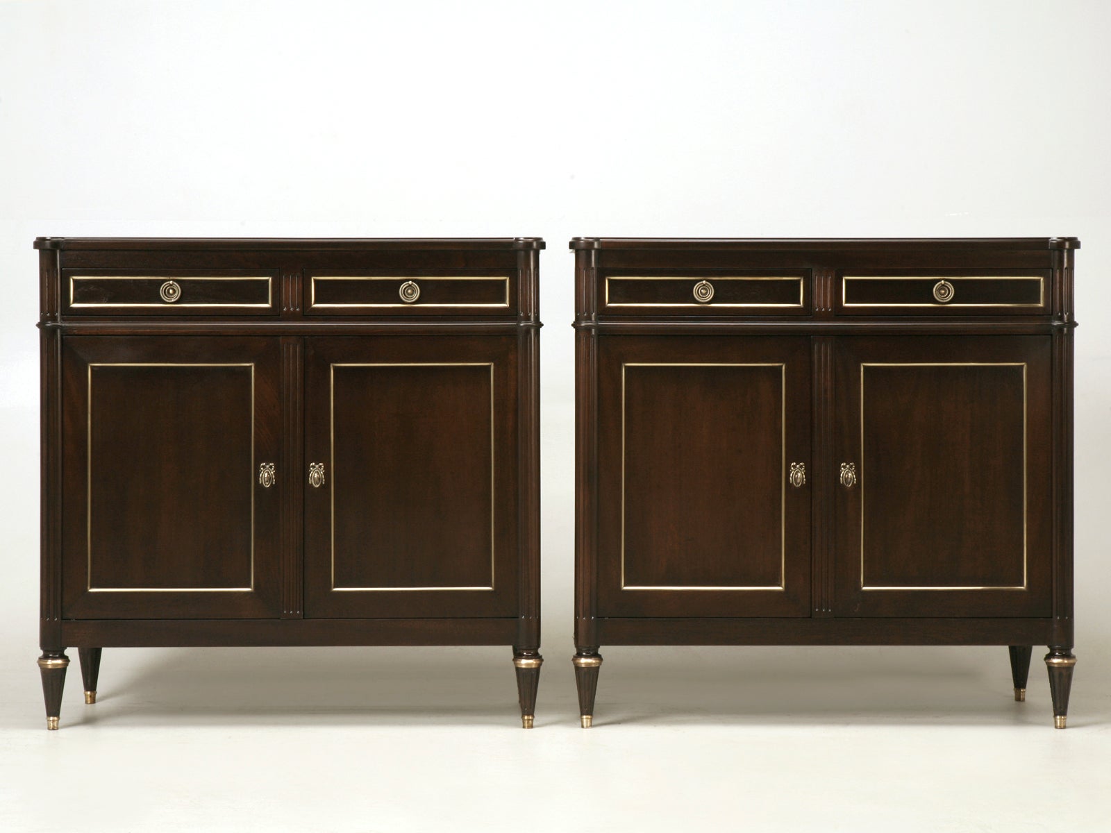 Louis XVI Style Jansen Inspired Buffets in an Ebonized Mahogany Finish For Sale