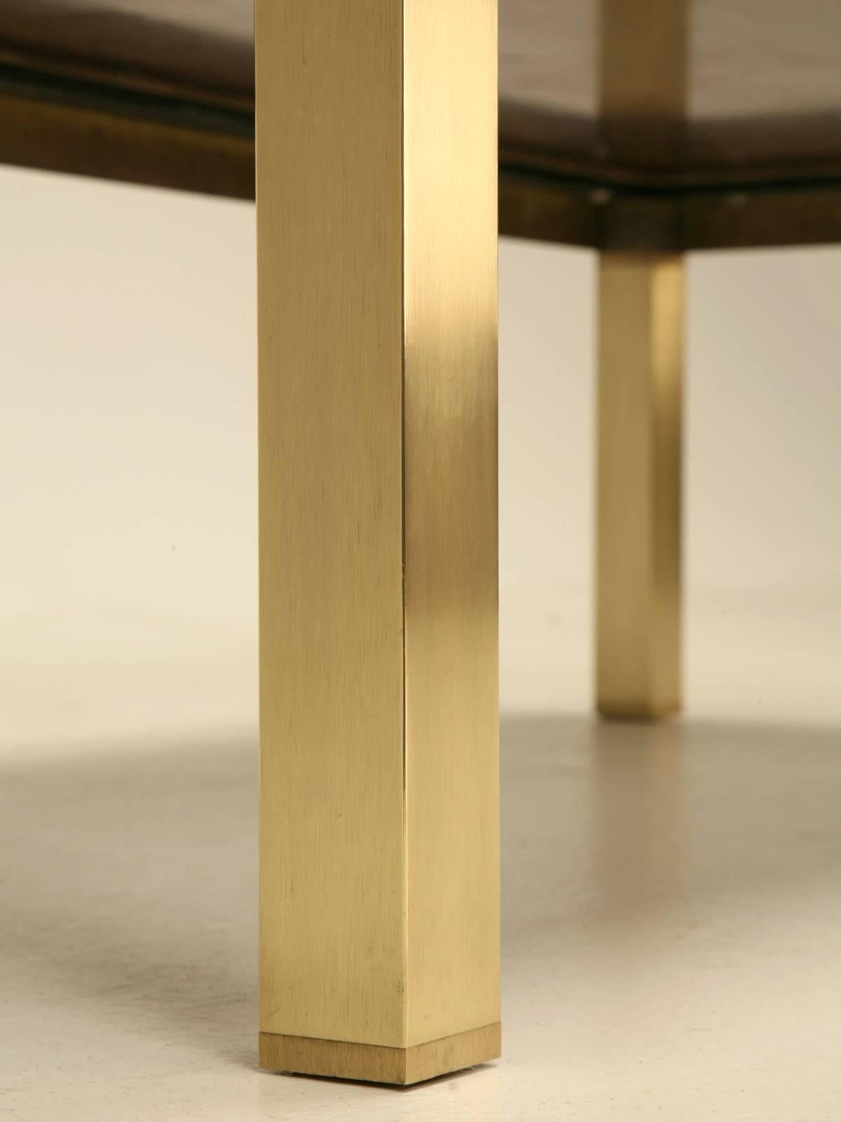 Mid-Century Modern French Brass and Black Mirror Coffee Table, circa 1960s  For Sale 5