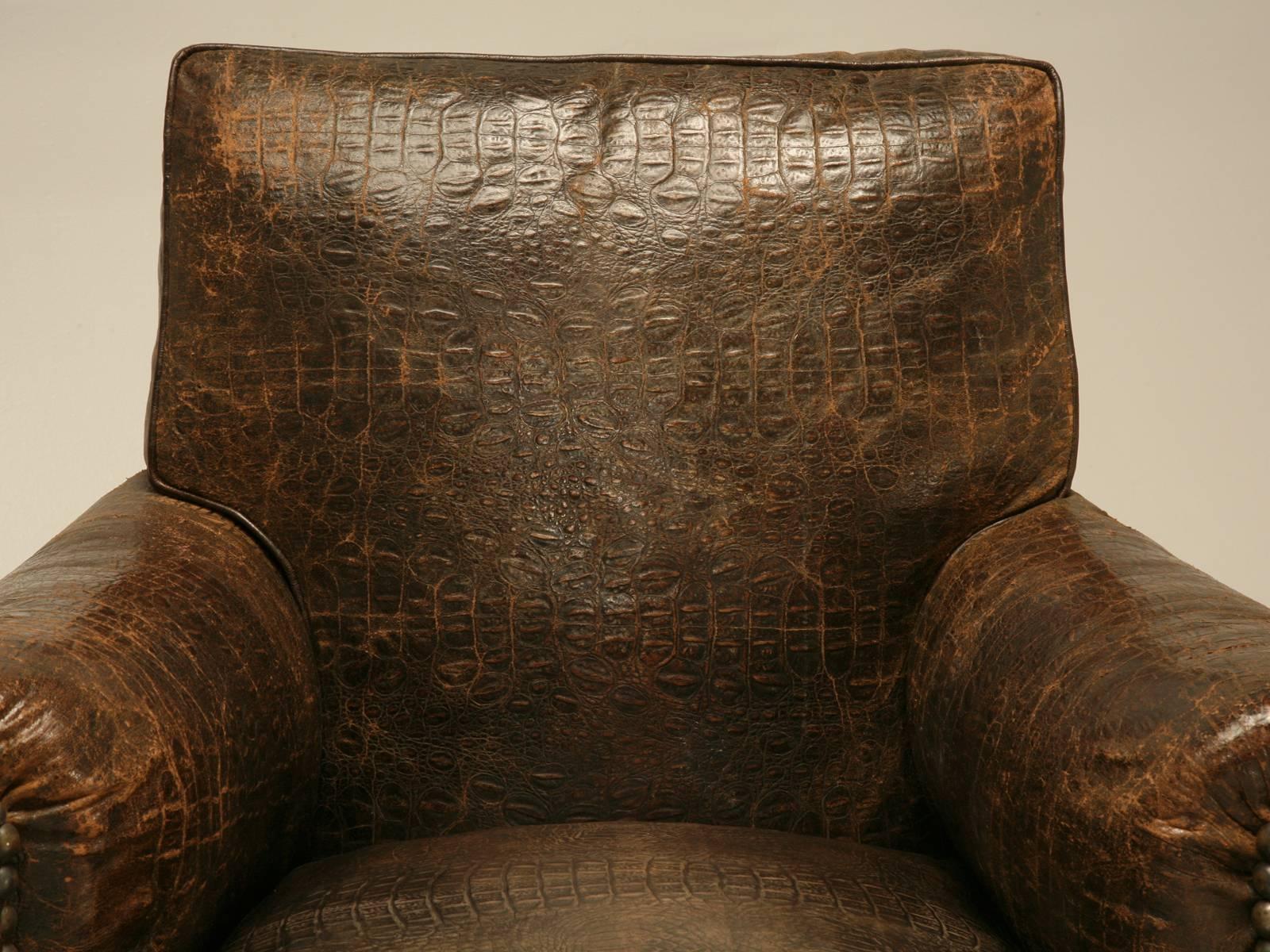 faux crocodile leather chairs