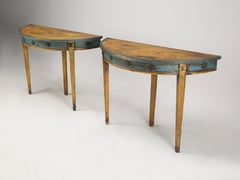 Pair of Italian Neoclassical Painted Console Tables Probably from the 1930's