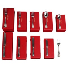 Vintage Cartier La Maison Du Prince Trinity Silver Plated Flatware 60 Pieces