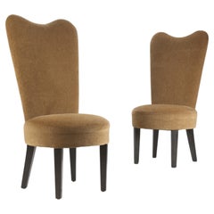 Juego de dos sillas de mohair de calidad, de estilo «Mid-Century Modern» y «Hollywood Regency», de los años 60