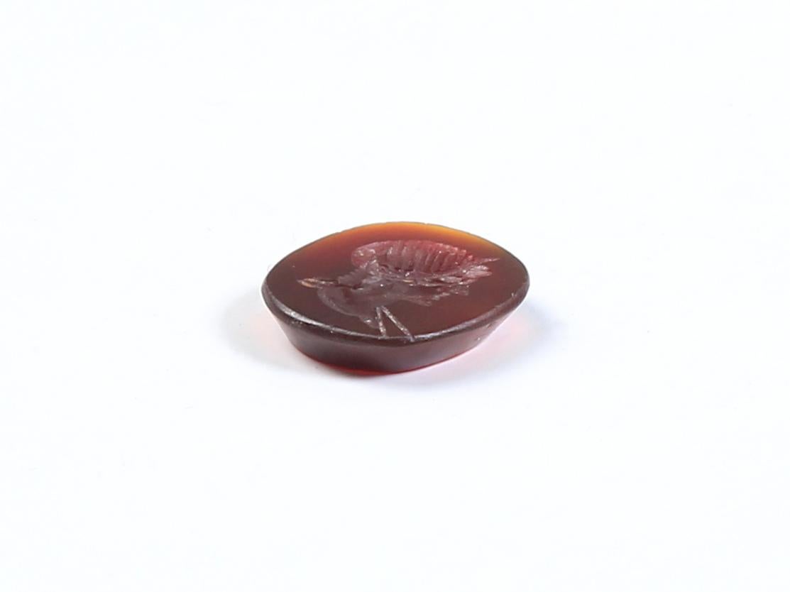 Classical Roman Ancient Roman Intaglio from 1st-2nd Century AD Carved Carnelian Stone  For Sale