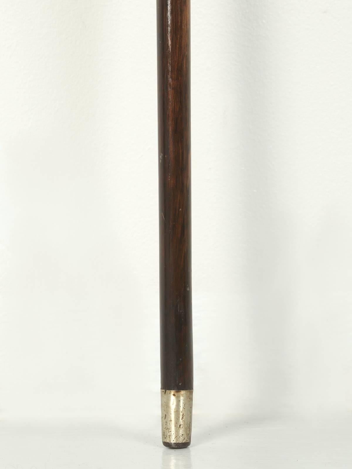 Antique French Walking Stick, or Cane with Silver Inlays 5