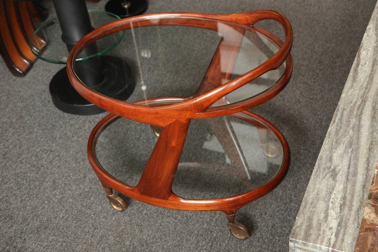 Bar Cart by Cesare Lacca made in Italy in 1950 In Excellent Condition For Sale In New York, NY
