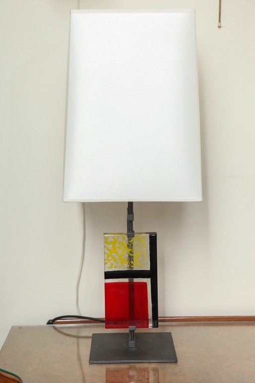 Modern Pair of Roberto Giulio Rida Red Yroky Lamps made in Italy For Sale