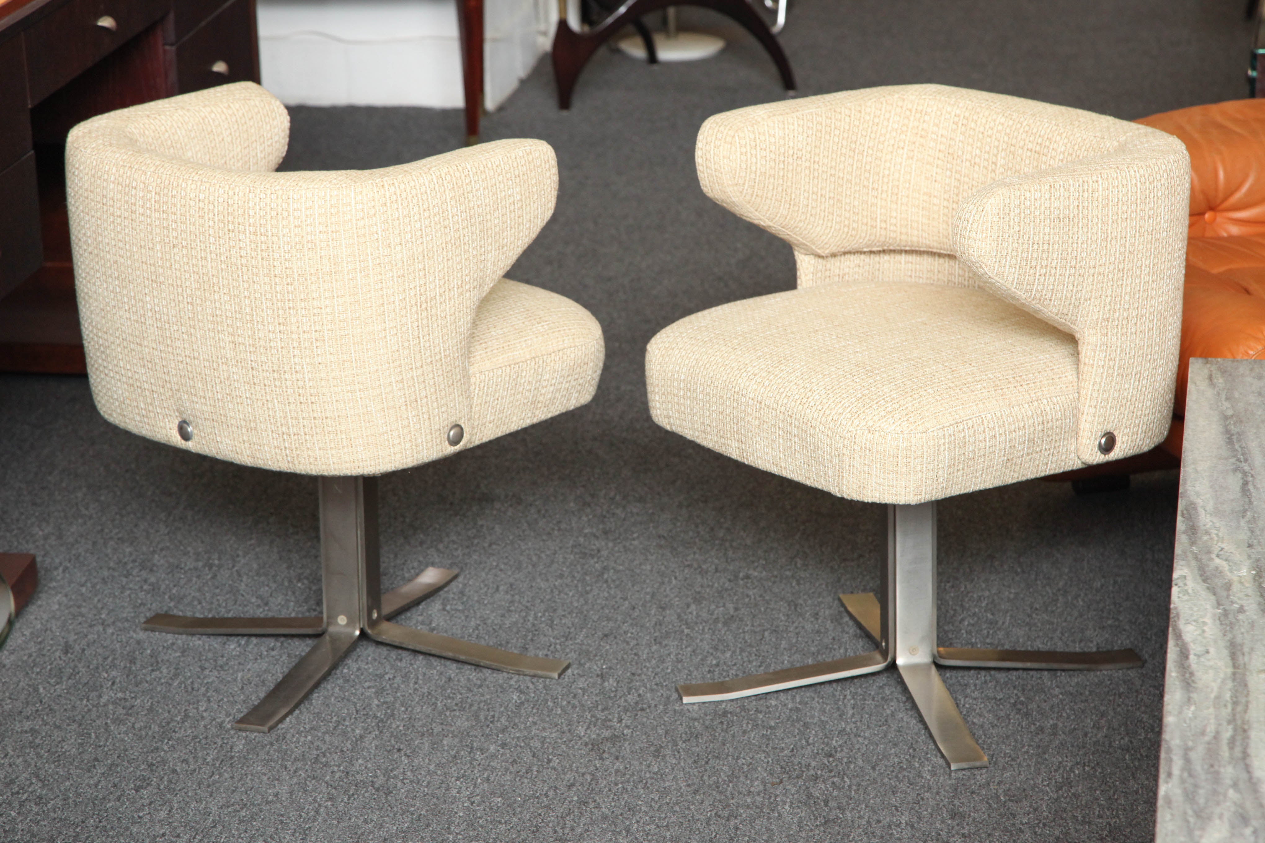 Pr of Swivel Chairs Designed by Gianni Moscatelli