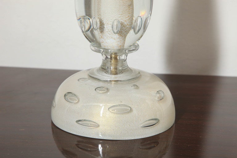 Pair of Seguso Vetri d'Arte Table Lamps made in Italy In Excellent Condition For Sale In New York, NY