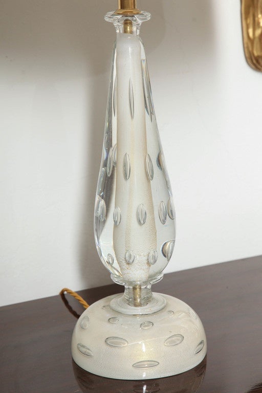 Blown Glass Pair of Seguso Vetri d'Arte Table Lamps made in Italy For Sale