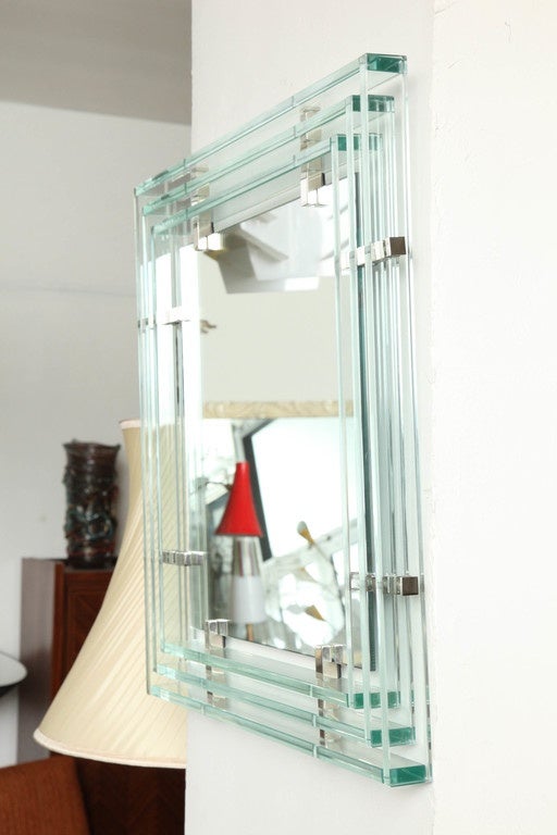 Modernist Mirror by Roberto Giulio Rida made in Italy For Sale 1