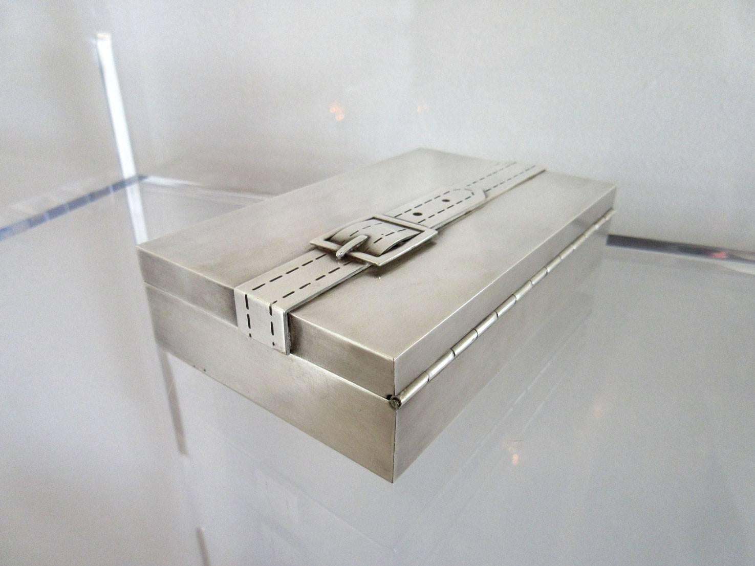 Mid-Century Modern Vintage Maria Pergay Silver Plated Buckle Box