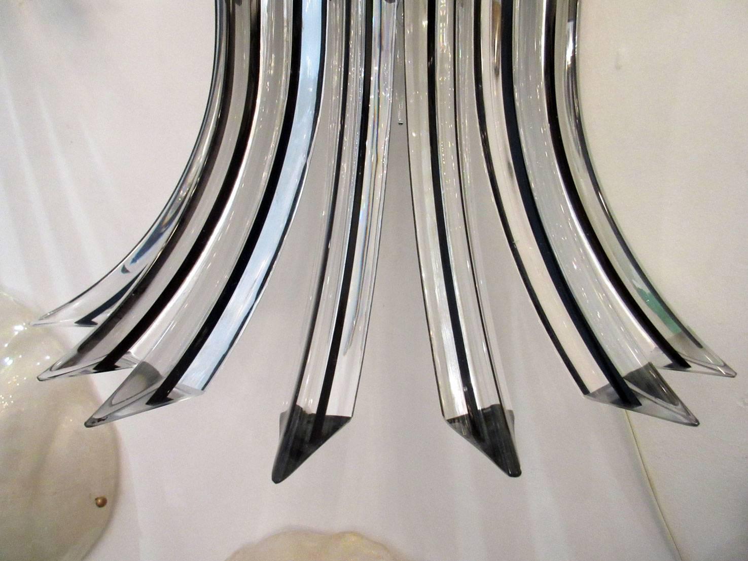 Modern Pair of Large Venini Murano Glass Sconces