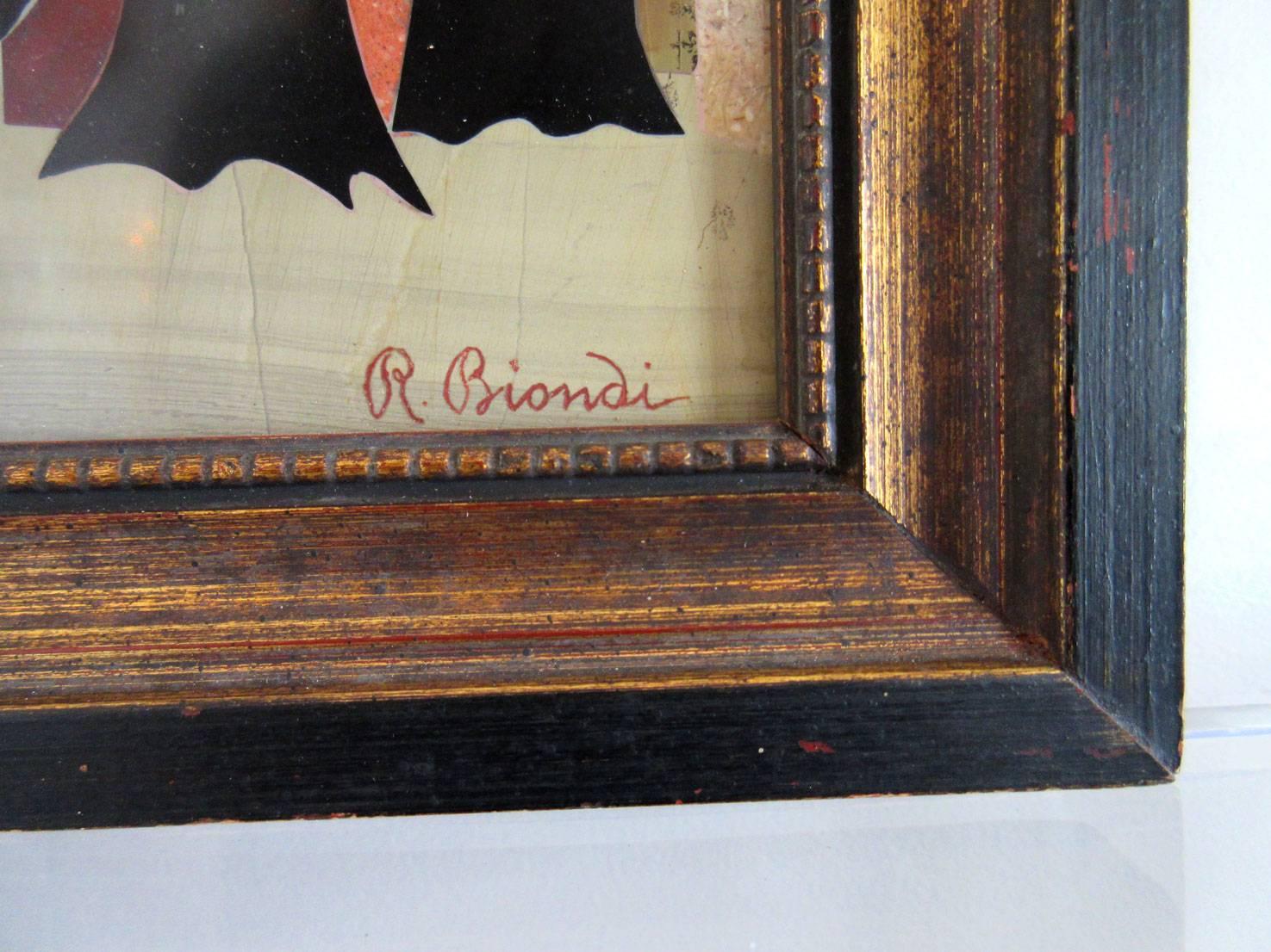 Inlay Italian Vintage Framed Pietra Dura by R. Biondi