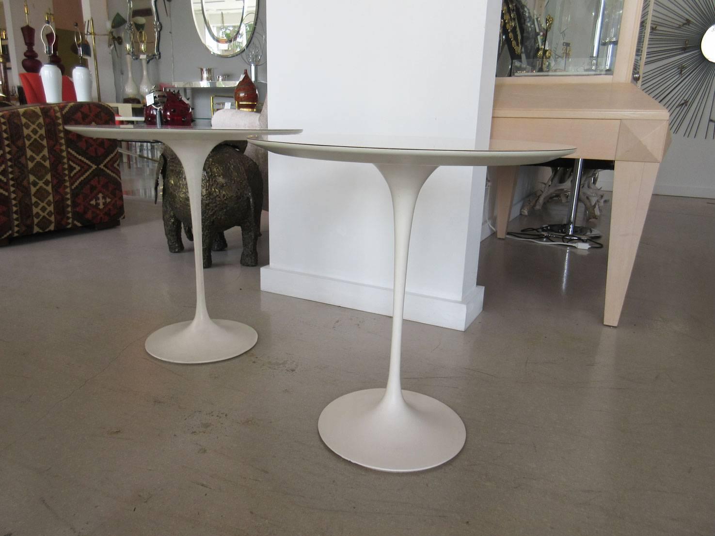 Pair of Knoll Tulip Side Tables In Good Condition In West Palm Beach, FL