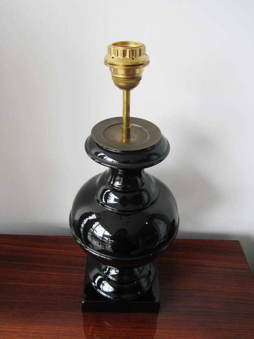 Pair of classical lamps with brass hardware.