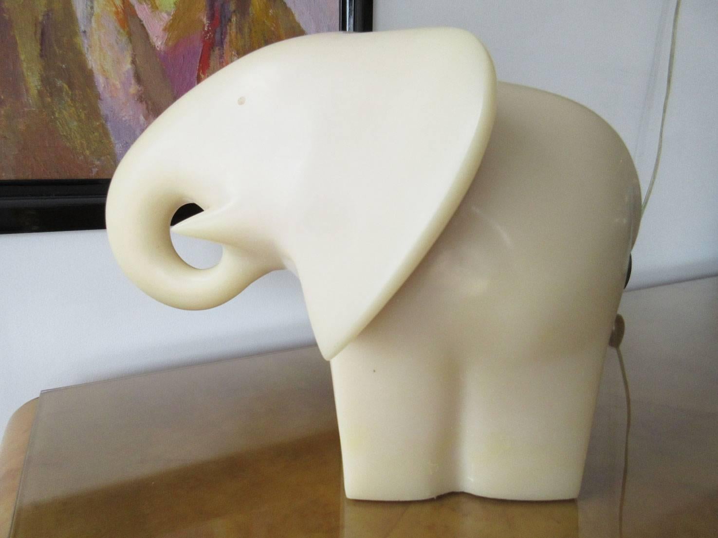 Modern Vintage Resin Elephant Signed, 