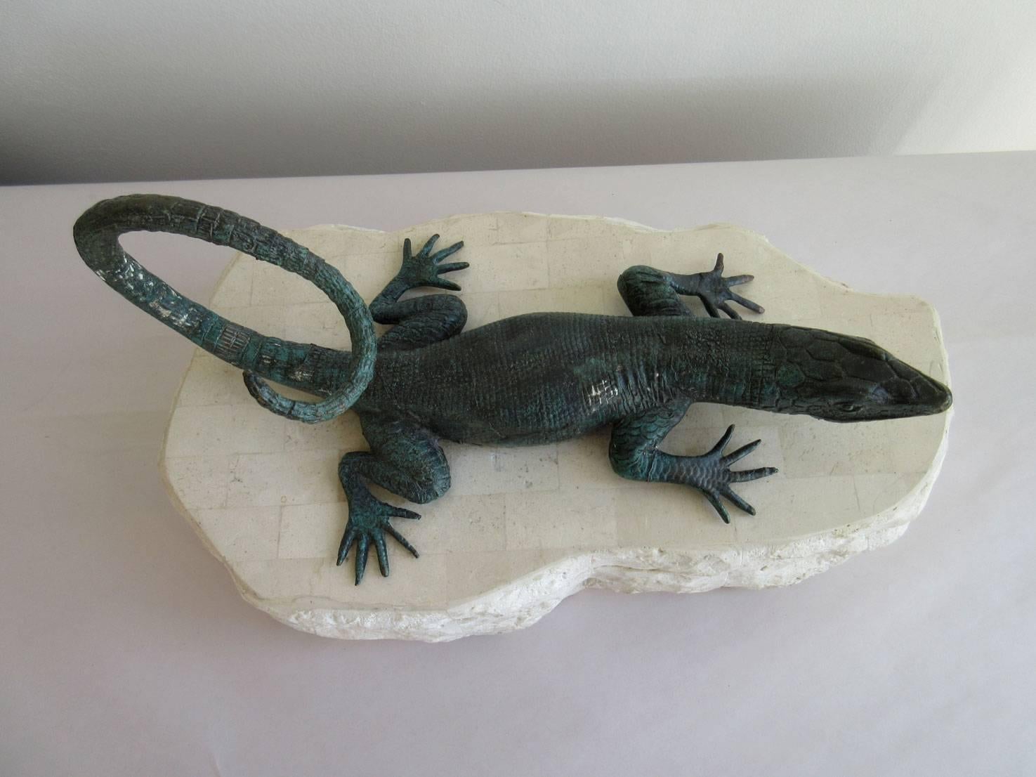 Cast Vintage Maitland-Smith Lizard Box For Sale