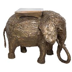 Brutalist Brass Elephant Bench