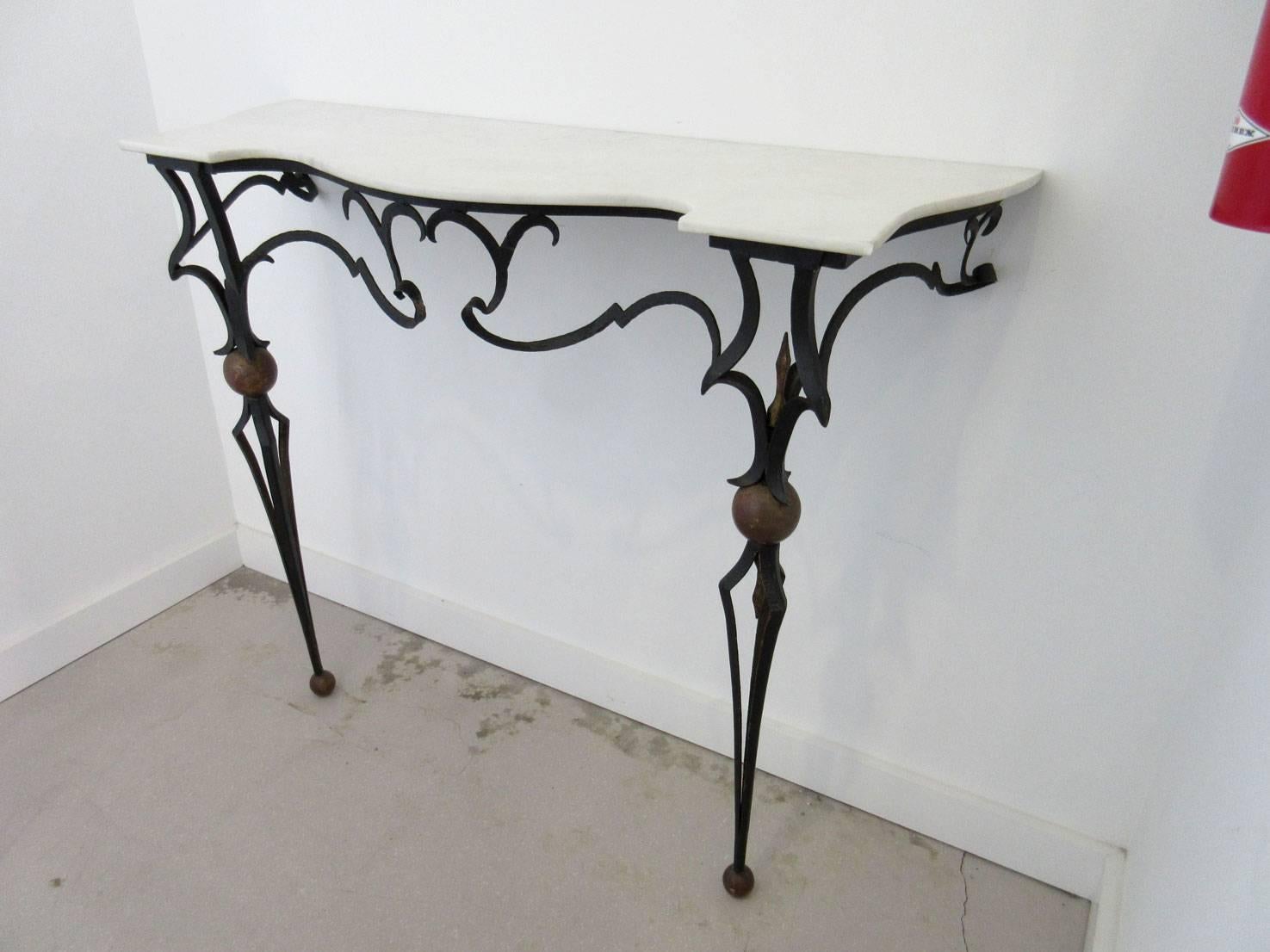 Italian Marble-Top Console and Mirror by Palladio In Good Condition In West Palm Beach, FL
