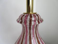 Vintage Pink Striped Murano Latticino Lamp