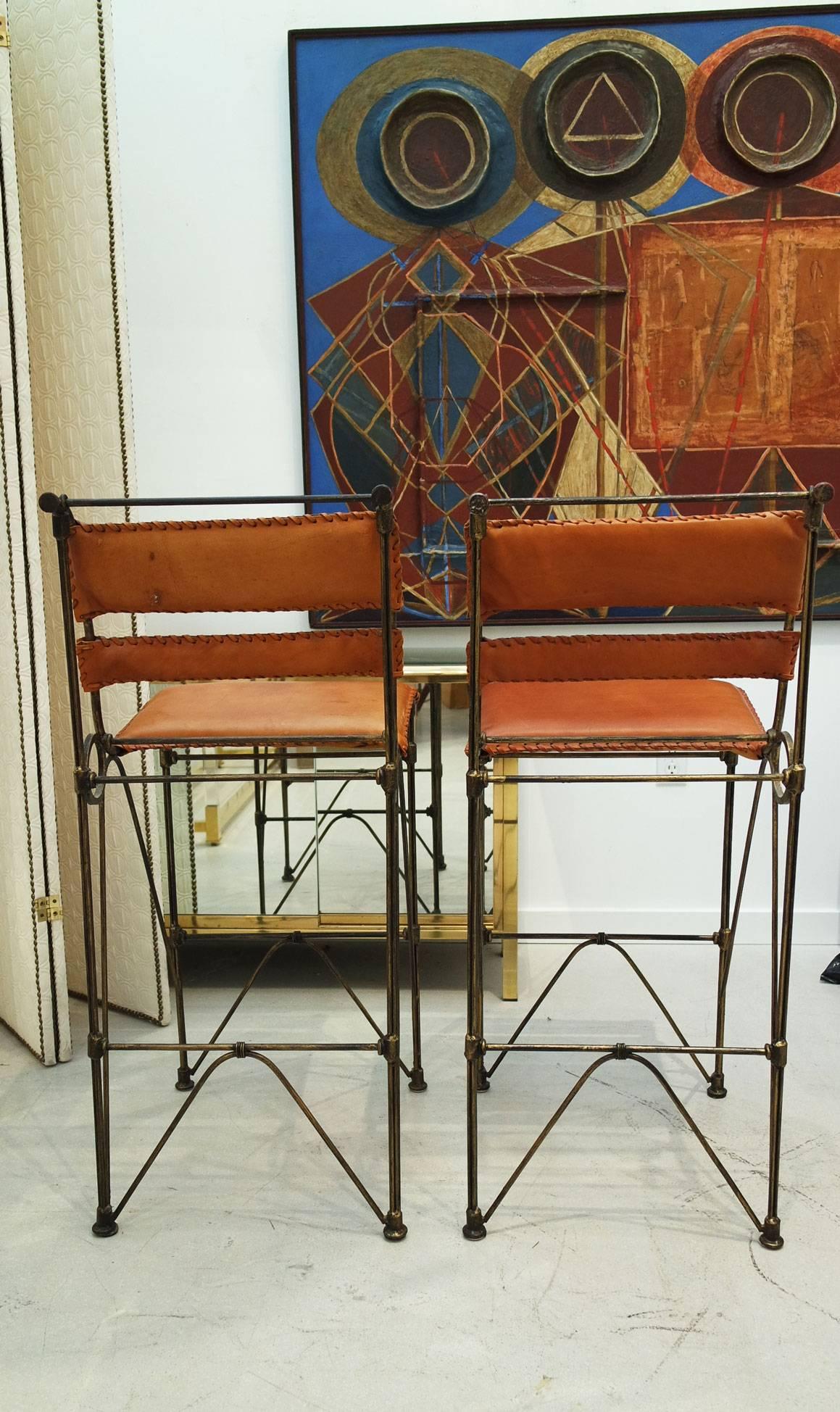 Pair of Ilana Goor Bar Stools For Sale 3