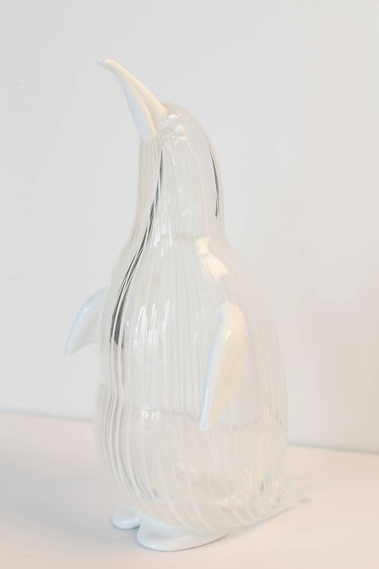 Mid-Century Modern Licio Zanetti Signed Murano Glass Penguin For Sale