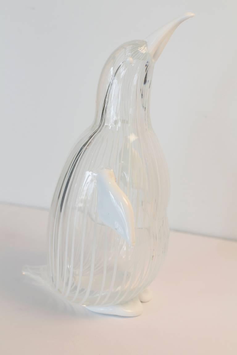 Licio Zanetti Signed Murano Glass Penguin In Good Condition For Sale In West Palm Beach, FL