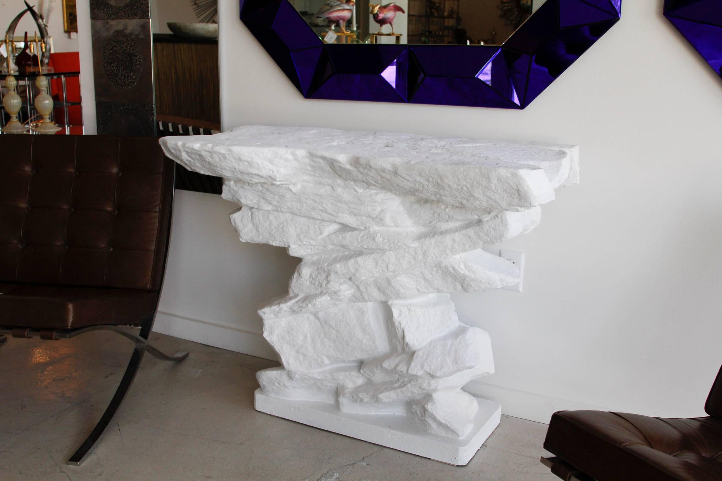 Post-Modern Sirmos Plaster Quarry Rock Console Table
