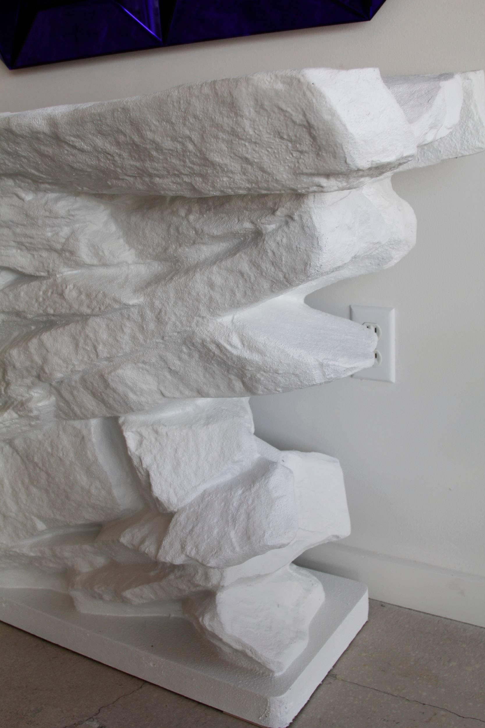 American Sirmos Plaster Quarry Rock Console Table