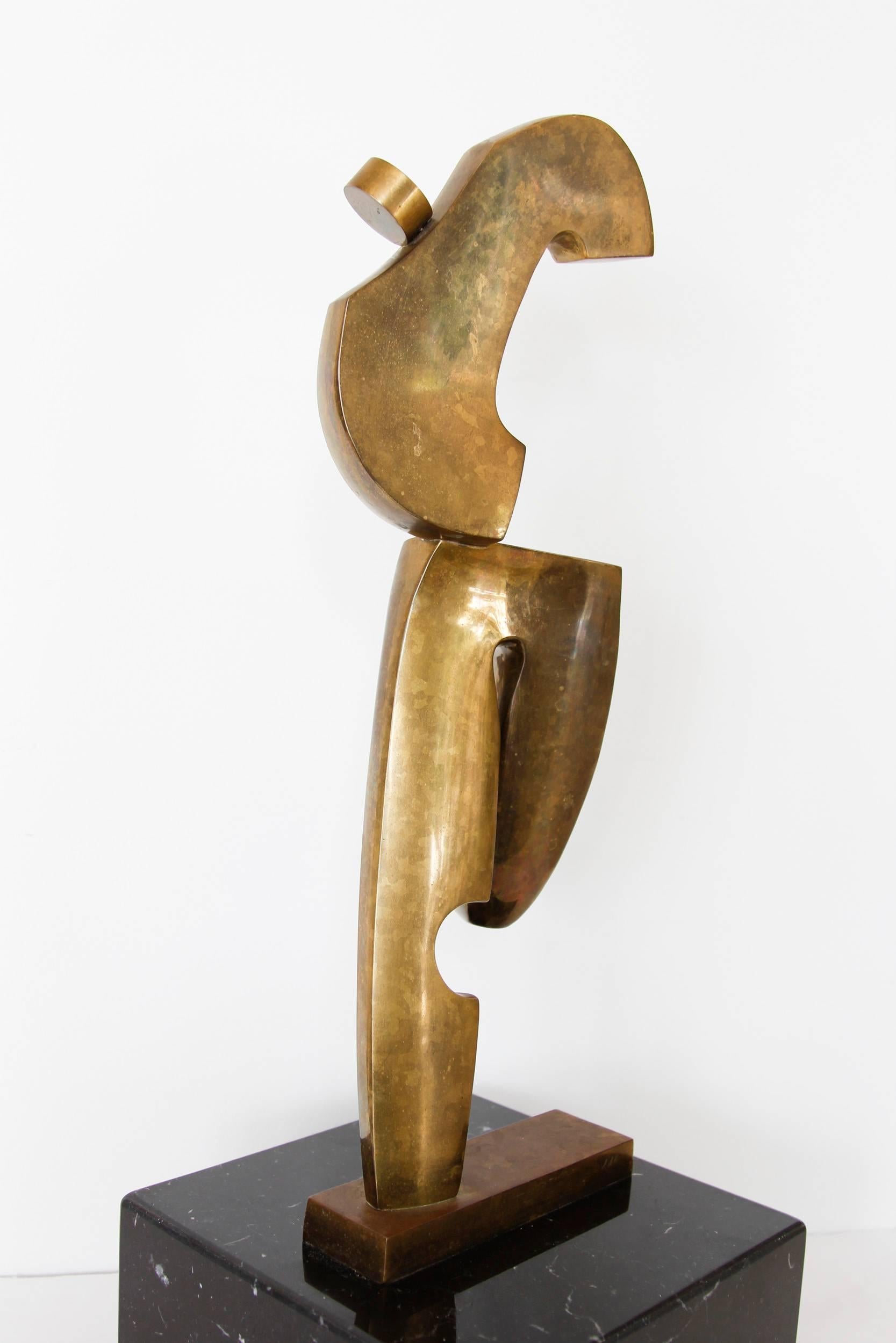 Large bronze modernist figurative sculpture signed by artist Delo.