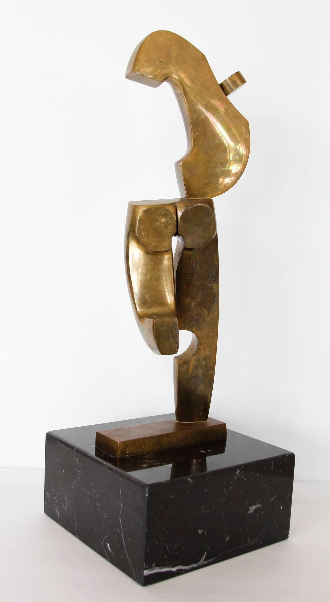 Late 20th Century Large Bronze Sculpture Signed by Artist Delo For Sale