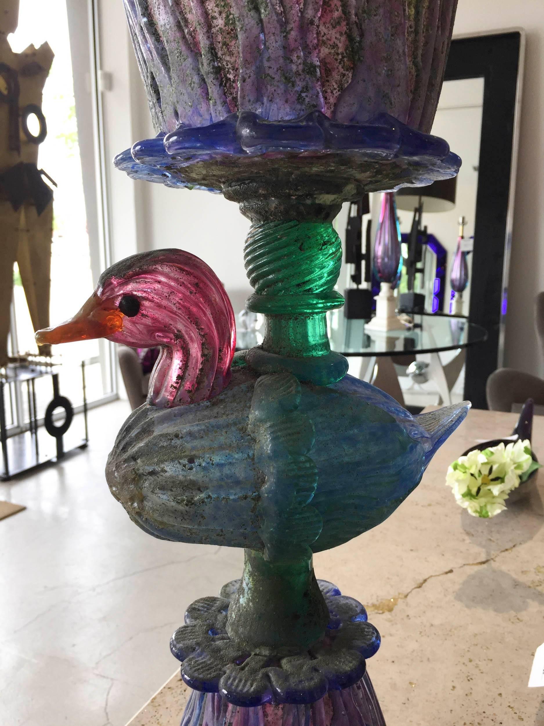 Monumental Murano Glass Duck Centerpiece by Cenedese 2