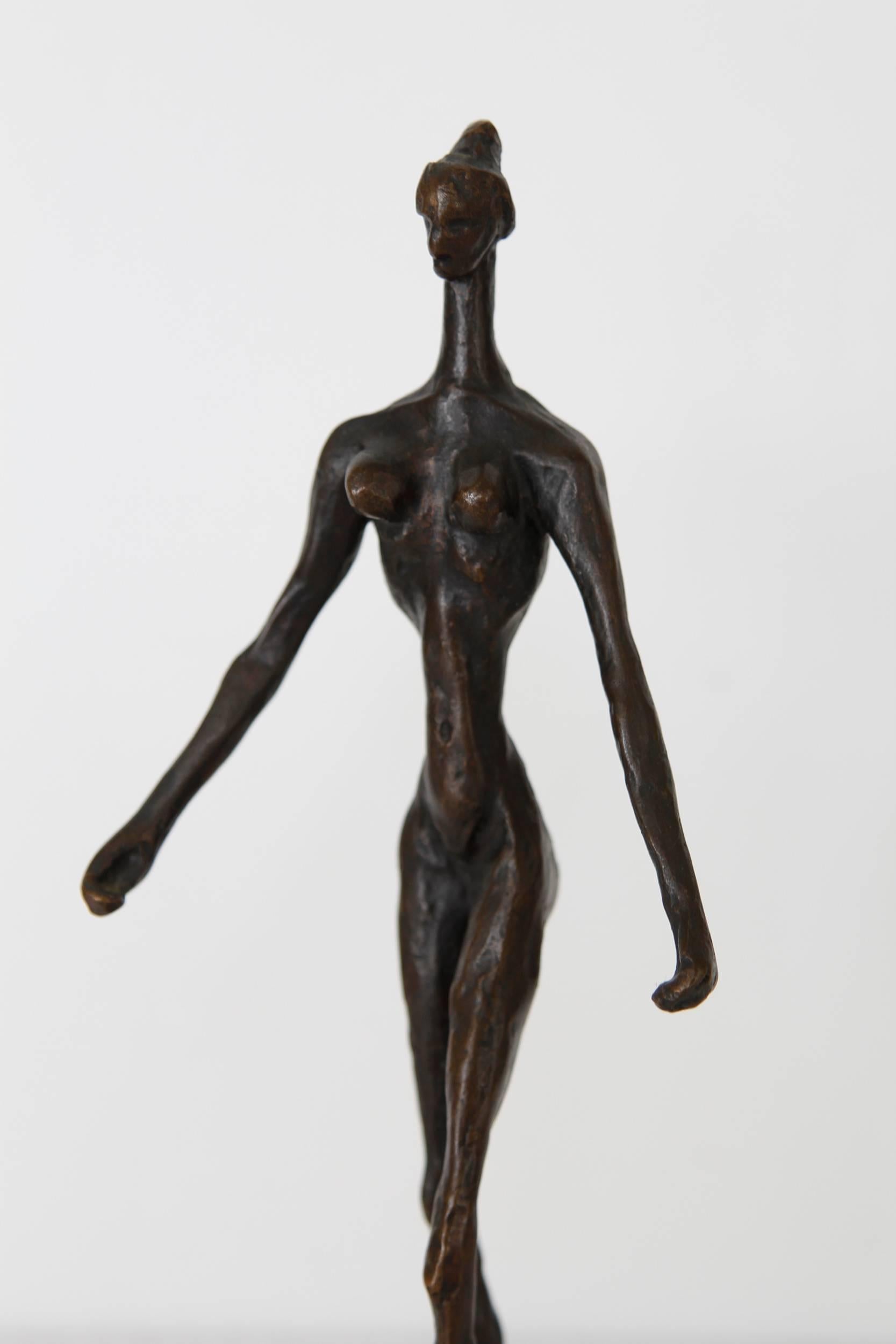 Bronze standing female sculpture by Doris Porter Caesar. Doris Porter Caesar, 1892-1971.