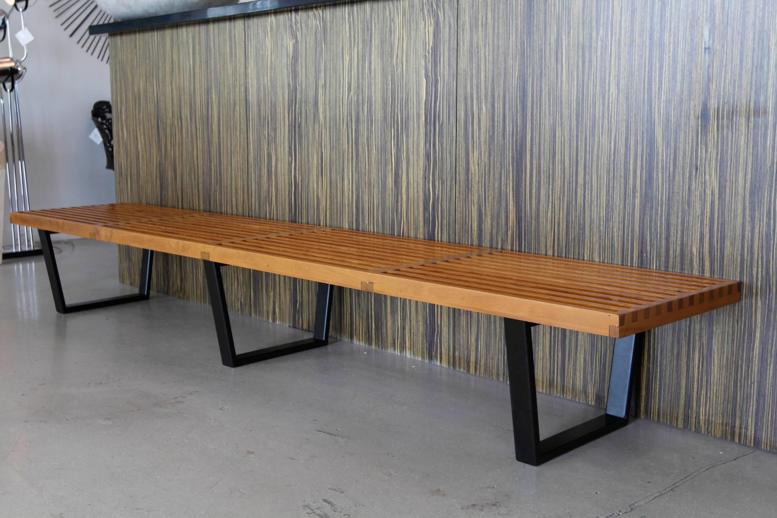 Vintage Super Long George Nelson Mid-Century Modern Bench for Herman Miller In Good Condition In West Palm Beach, FL