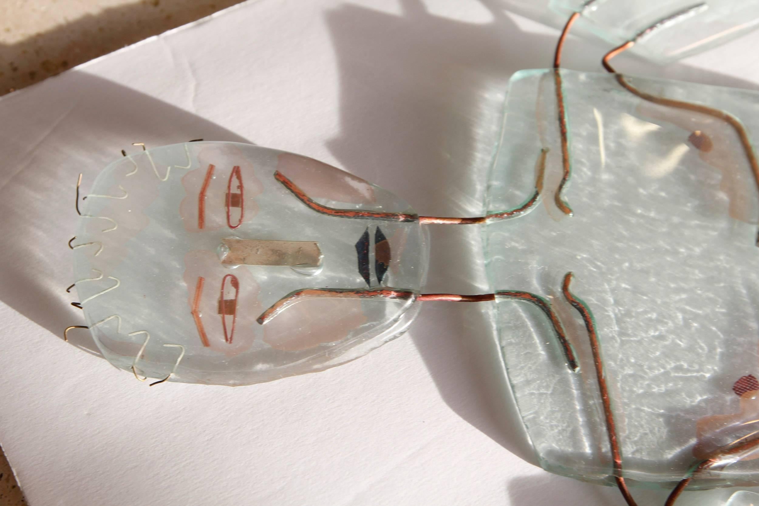 Mr and Mrs Transparency Glass Figures by Artist In Good Condition In West Palm Beach, FL