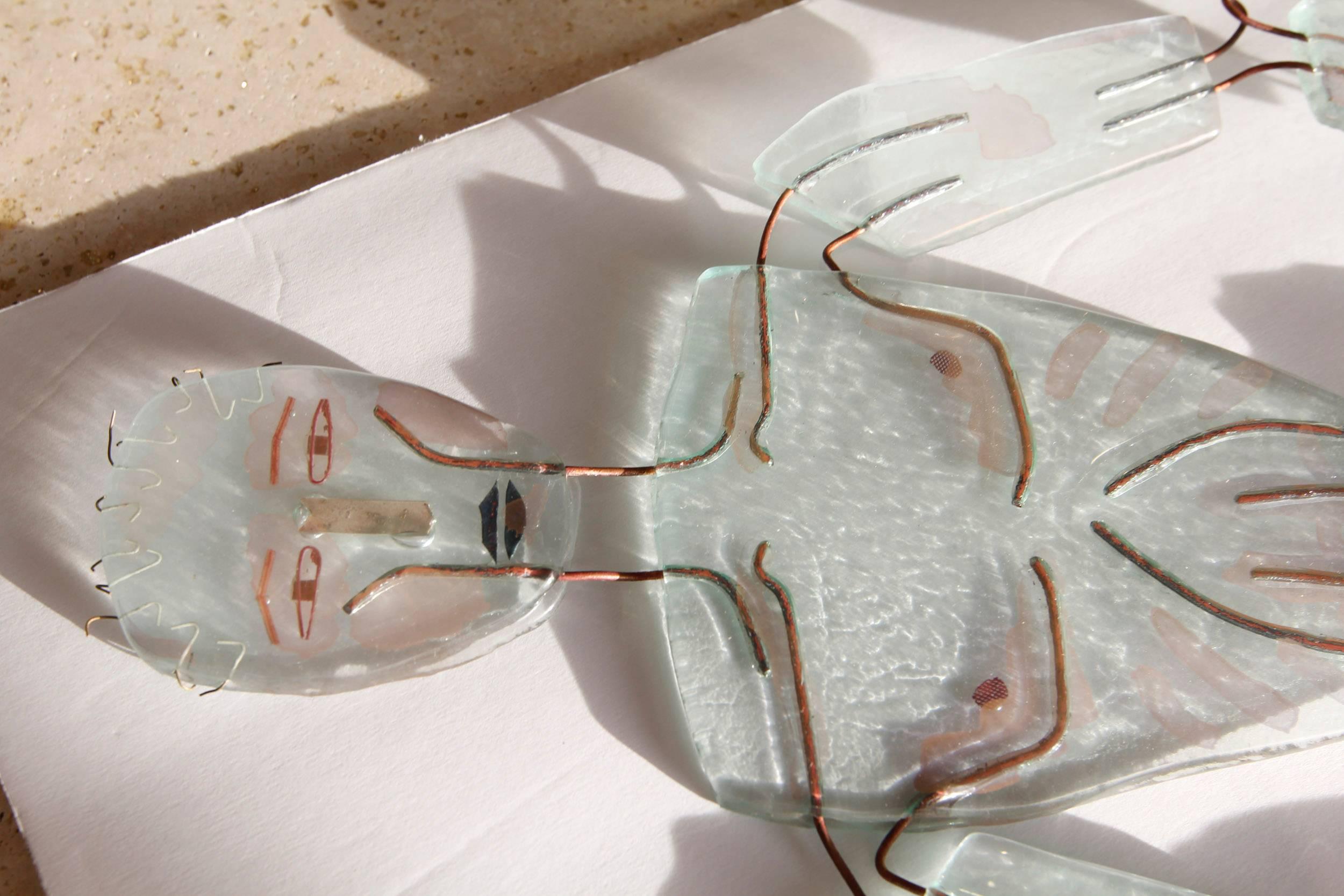 American Mr and Mrs Transparency Glass Figures by Artist