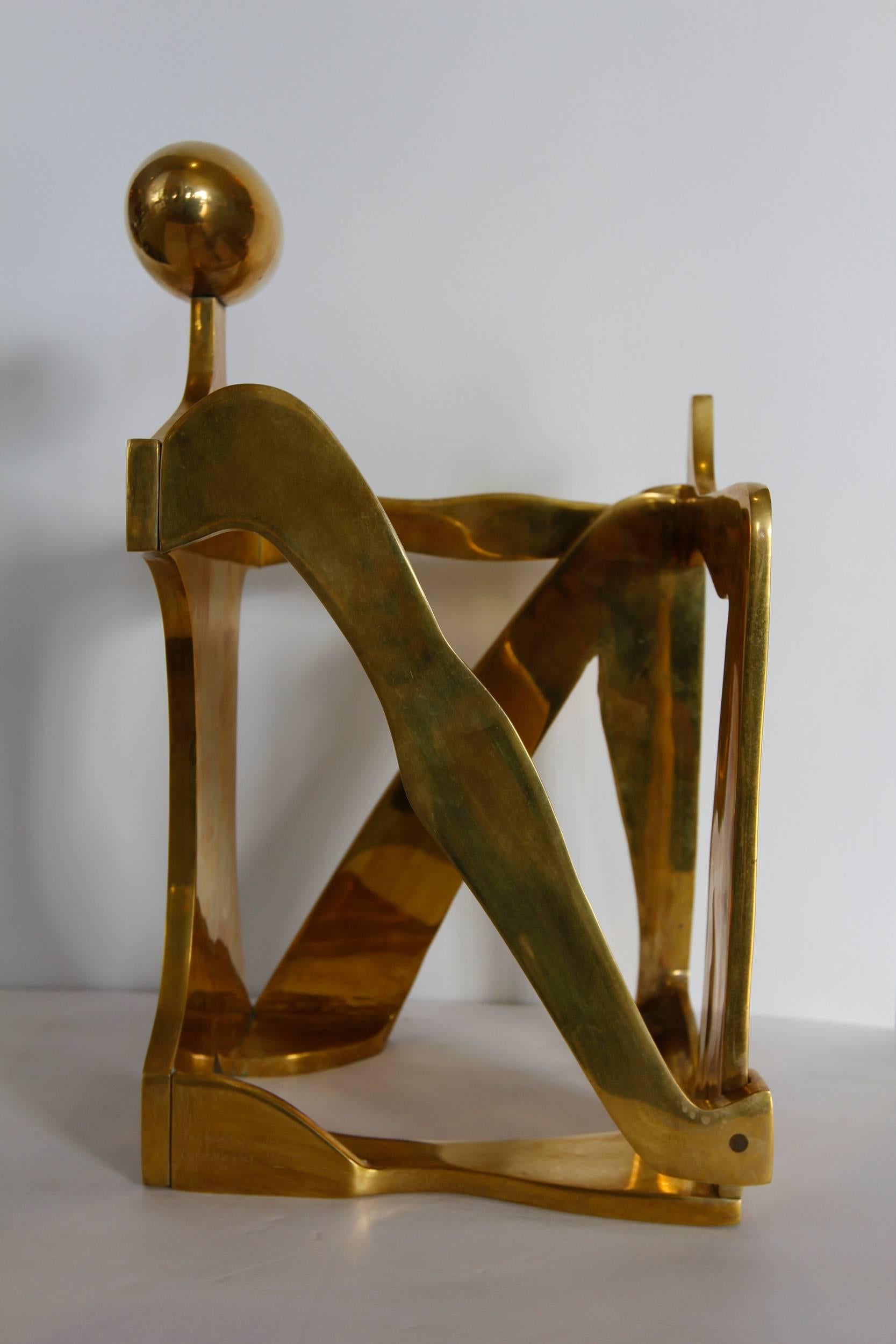 Modernist Brass Figural Sculpture by Arleen Eichengreen & Nancy Gensburg 2