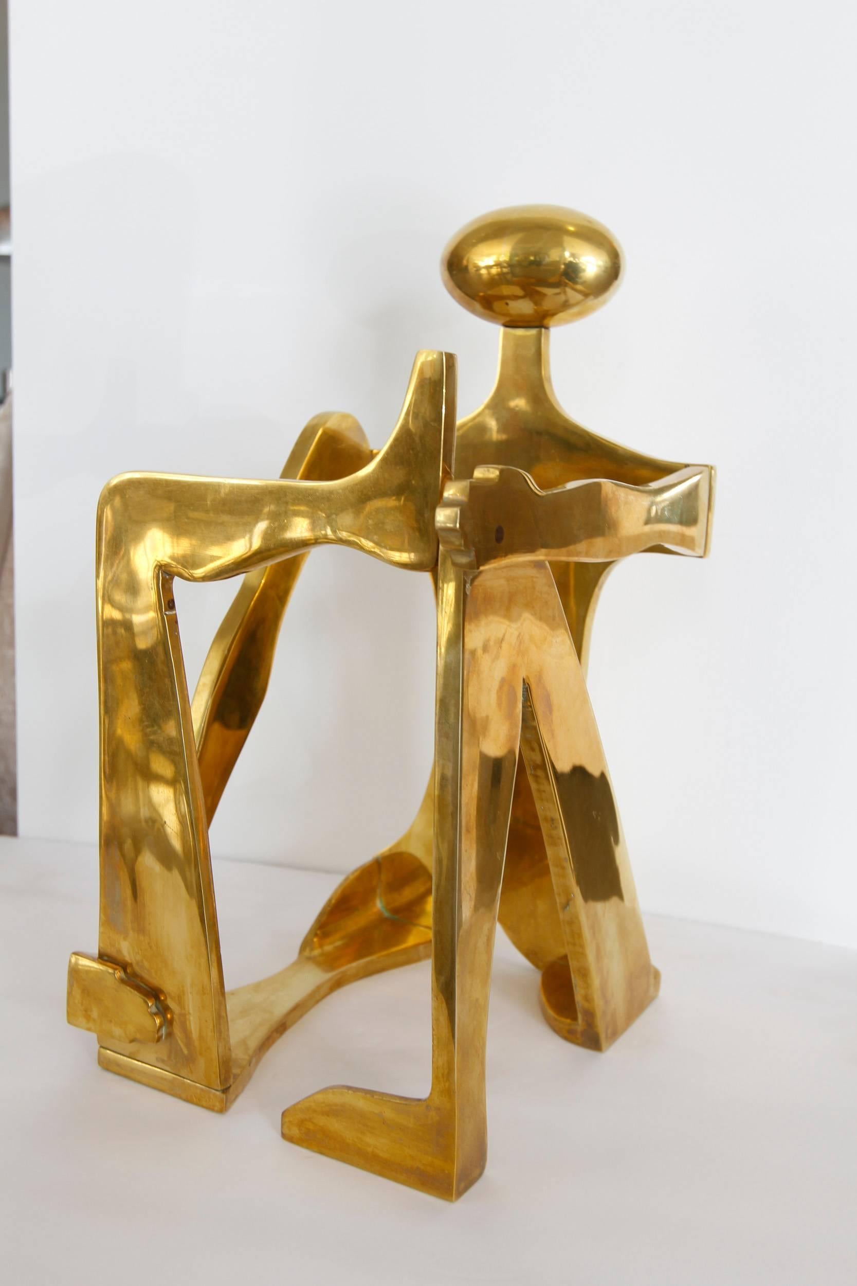 Modernist Brass Figural Sculpture by Arleen Eichengreen & Nancy Gensburg 1
