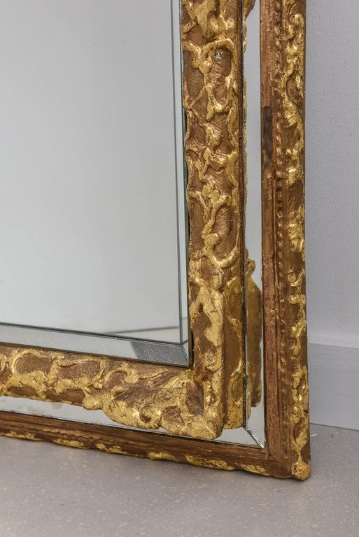 19th Century Louis XIV Style Gilt Mirror In Excellent Condition In West Palm Beach, FL