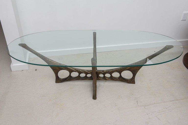 French Brutalist Coffee Table with Glass Top by Willy Ceyssens For Sale 2