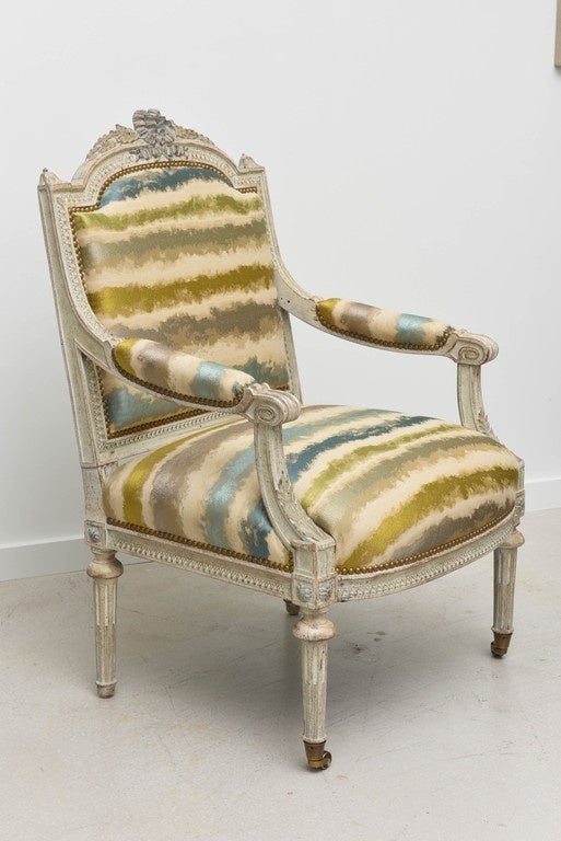 20th Century Pair of Louis XVI Style Armchairs or Bergeres