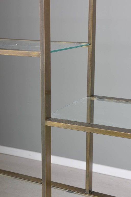 Mid-Century Modern Bronze Milo Baughman Etagere with Glass Shelves