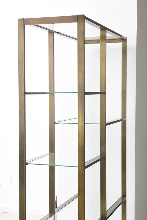 American Bronze Milo Baughman Etagere with Glass Shelves