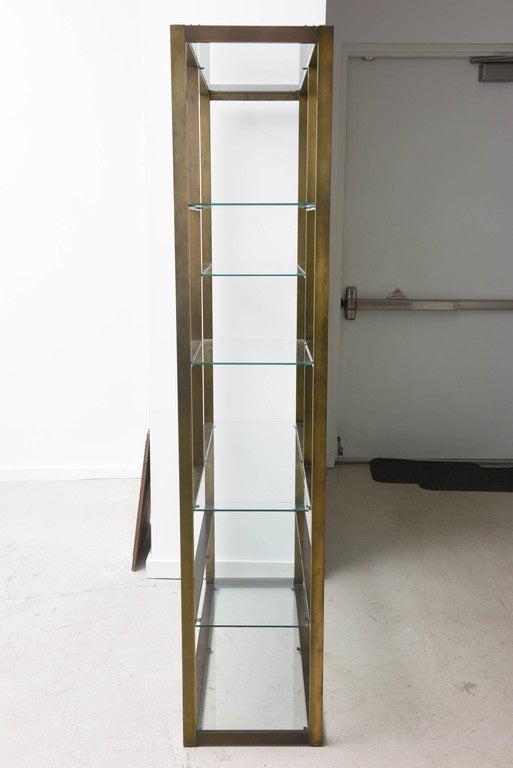 20th Century Bronze Milo Baughman Etagere with Glass Shelves