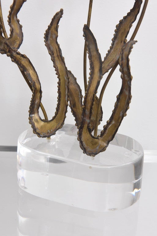 North American Brutalist Fish Sculpture on Lucite Base For Sale