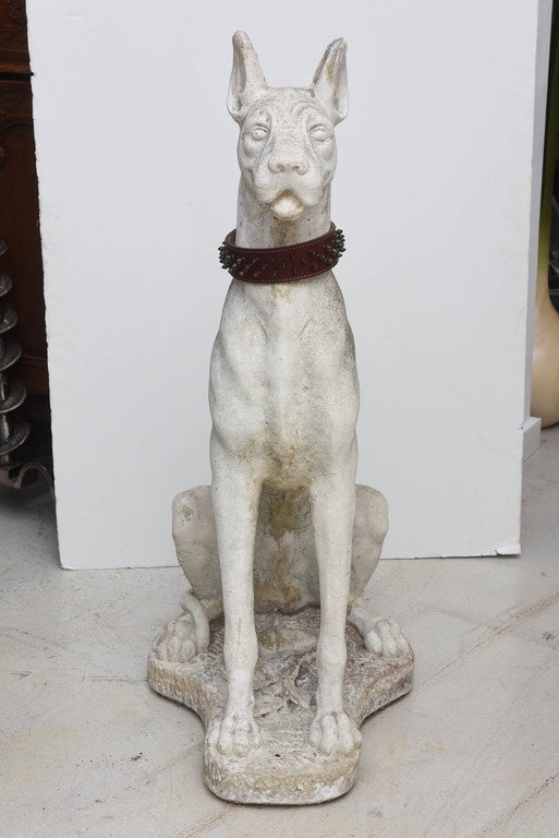 Unknown Pair of Large Great Dane Sculptures