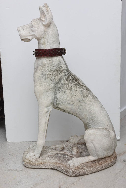 Mid-20th Century Pair of Large Great Dane Sculptures