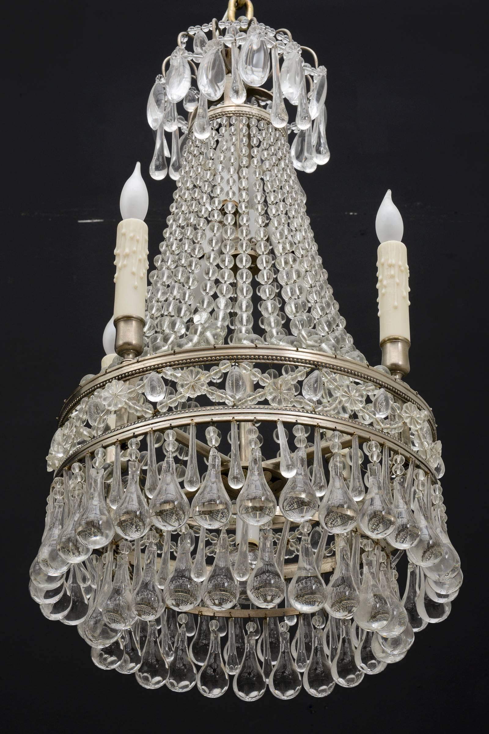 Neoclassical French Antique Crystal Chandelier For Sale